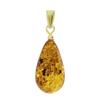 Ketten-Anhänger OSTSEE-SCHMUCK "Ostsee-Schmuck Anhänger", gelb, Schmuckanhänger, Damen, 27 x 11mm, Bernstein, 1.3 g