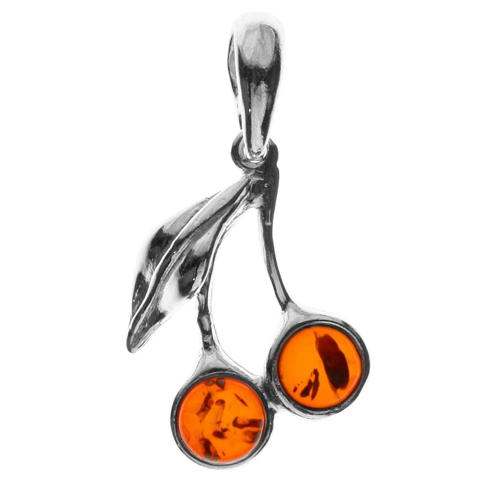 Kettenanhänger OSTSEE-SCHMUCK "Ostsee-Schmuck Anhänger Kirschen Anhänger Kirschen", weiß, Schmuckanhänger, Damen, 18x15mm, Silber 925 (Sterlingsilber), 1,7 g, Kettenanhänger