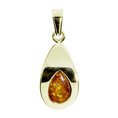 Ketten-Anhänger OSTSEE-SCHMUCK "Ostsee-Schmuck Anhänger Janika Anhänger Janika", gelb, Schmuckanhänger, Damen, 26 x 10mm, Gelbgold 333, 1.0 g Image