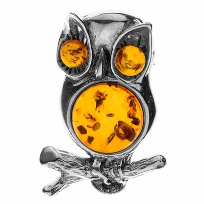 Brosche OSTSEE-SCHMUCK "Ostsee-Schmuck Brosche Eule Brosche Eule", weiß, Broschen, Damen, Silber 925 (Sterlingsilber)