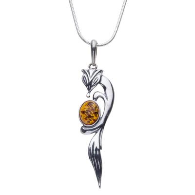 Kette mit Anhänger OSTSEE-SCHMUCK "Ostsee-Schmuck Kette mit Anhänger Fuchs Kette mit Anhänger Fuchs" Gr. 70, silber (silberfarben), Halsketten, Damen, 70cm, Silber 925 (Sterlingsilber), L: 45cm Image