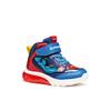 Sneaker GEOX "J CIBERDRON BOY Blinkschuh", Kinder, Gr. 32, blau (blau, rot), Synthetik, Mesh, sportlich, Schuhe, Schnürboots, Blinkschuh mit cooler Blinkfunktion