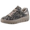 Plateausneaker WALDLÄUFER "H-LIVIA", Damen, Gr. 7 (40,5), grau (grau, bronzefarben), Veloursleder, Nappaleder, gemustert, metallic, sportlich, Schuhe, Schnürschuh, Halbschuh, Komfortschuh mit herausnehmbarem Lederfußbett