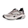 Keilsneaker GABOR ROLLINGSOFT, Damen, Gr. 38, rosa (roségoldfarben, schwarz), Textil, Kalbsleder, metallic, sportlich, Schuhe, Freizeitschuh, Halbschuh, Schnürschuh mit herausnehmbarem Fußbett
