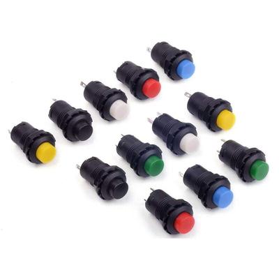 30 Stück 12mm 6 Farben vorverdrahtete Mini-Taster, SPST-Schalter, runde flache Tasten Image