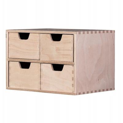Mini-Kommode, Schreibtisch-Organizer, Holzkiste mit Fächern, 4 Schubladen Image