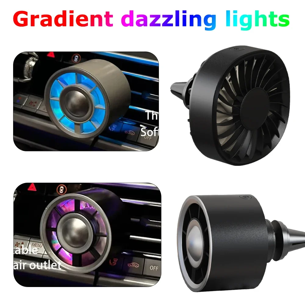 Neuer USB-Turbolader-Auto-kleiner Ventilator, Auto-Klimaanlage, Auslass-Clip-Ventilator, hoher Wind, bunter elektrischer Ventilator für den Alltag, Wohnmobil, SUV Image