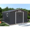 Casetta da giardino ARCHER in acciaio galvanizzato grigio - 12,99 m²