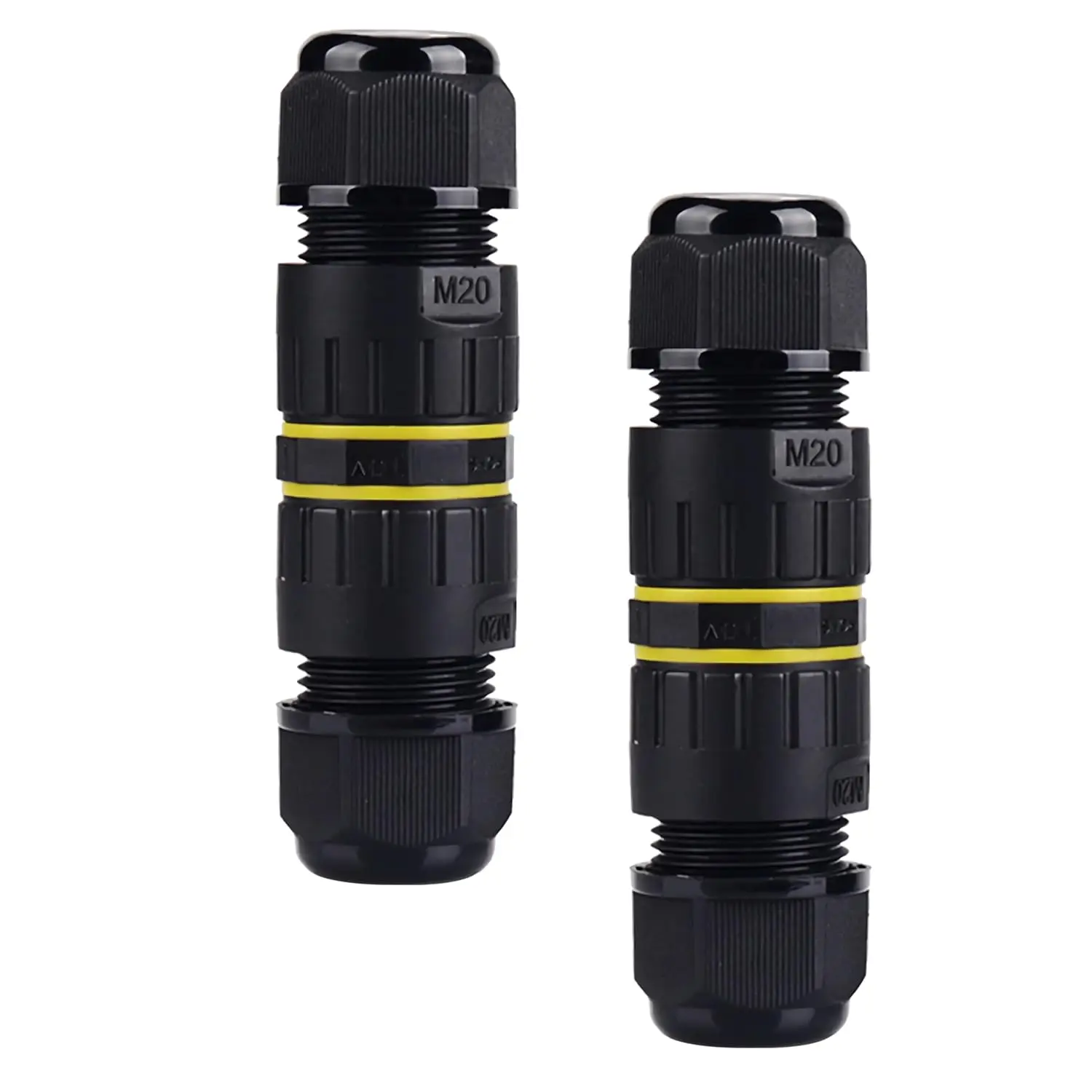 2 stücke IP68 Junction Box 2 Weg 2 Pin Outdoor Wasserdichte Anschluss Box M20 Kabel Anschluss Box Ø5-8mm 2 Pole Kabel Stecker Image