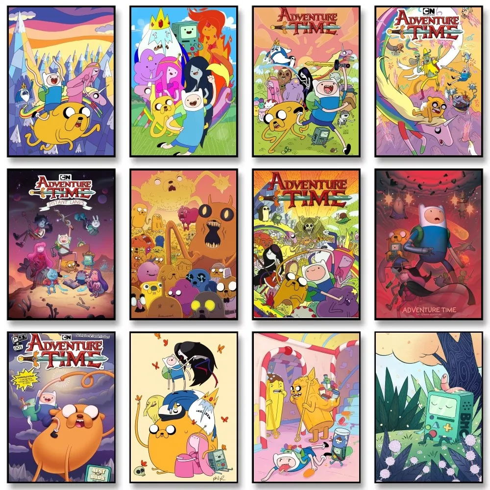 Anime Adventure Time Poster Rahmenloses Gemälde Schlafzimmer Wandaufkleber Wohnzimmer Heimdekoration Image
