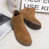 Booties Frau 2021 Herbst Frauen Schuhe Mode Lässig Wildleder Stiefeletten Weibliche Braun Chelsea Kurze Stiefel Botas Femininas