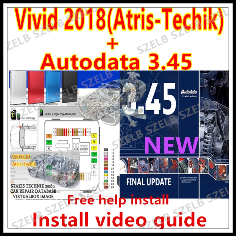 Autoreparatur Autodata 3.45 Software + Vivid 2018 Vivid Workshop 2018 (Atris-Technik) Europäische Autosoftware unbegrenzte Installation Image