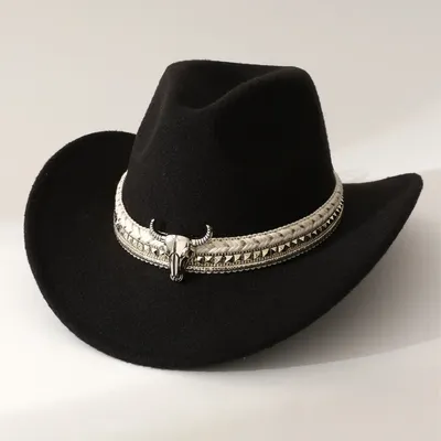 New Western Style Cowboy Hat, Ethnic Style Rolled Edge Hat, Sun Hat, Jazz Hat, Outdoor Travel Hat Cow Print Cowboy Hat