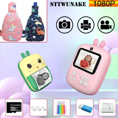 Kinderspielzeug Sofortdruck Digitalkamera Kinder Papieraufnahme Foto 1080p HD Videokameras für Geschenke Jungen Geburtstag Mädchen im Freien