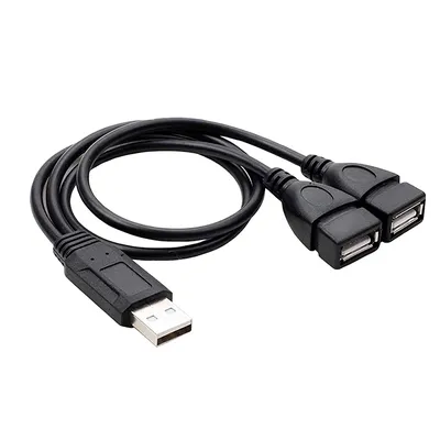 USB A 2.0 Splitter Cable Male A to Female A Cable One To Two Y Type USB-A Male Charger Cable for Android Samsung Tablet Laptops