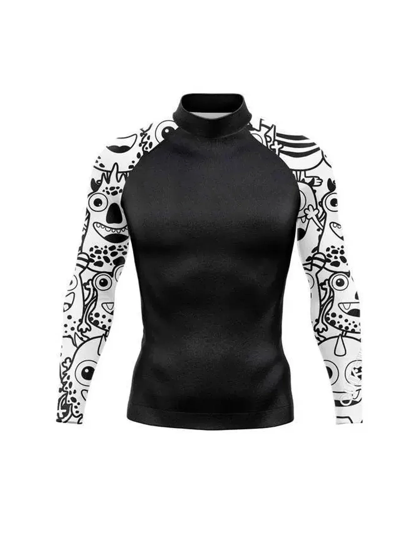 Männliche UV-Schutz Strumpfhosen Rashguard Männer Langarm Badeanzug Schwimmen Rash Guard Quick Dry Surf T Shirt Schwimmen Tauchen Image