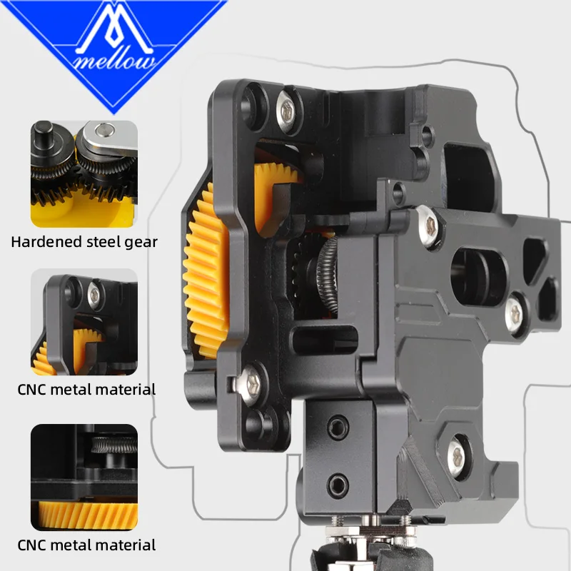 Mellow CNC DIY FluxHeat Extruder & TZ Wasser Hotend für Upgrade Bambu Lab X1 X1C P1P P1S 3D Drucker Wasserkühlung, um Verstopfung zu reduzieren Image