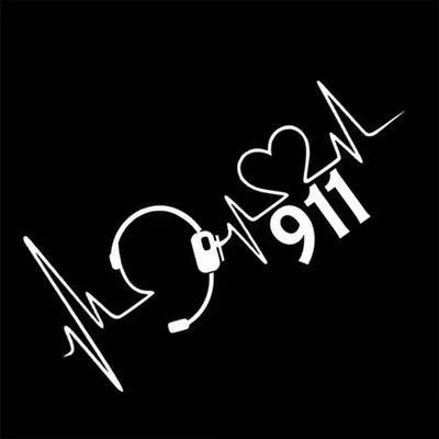 Dispatcher 911 Navigator Kopf Set Polizei Feuer medizinische ruhige Stimme in der dunklen Liebe Dekoration gestanzte Auto Aufkleber auch für Laptop Image