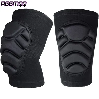 1Pair Knee & Elbow Pads for Work & Sports - Heavy Duty EVA Foam Protection for Volleyball - Adjustable Anti-Slip Brace Support