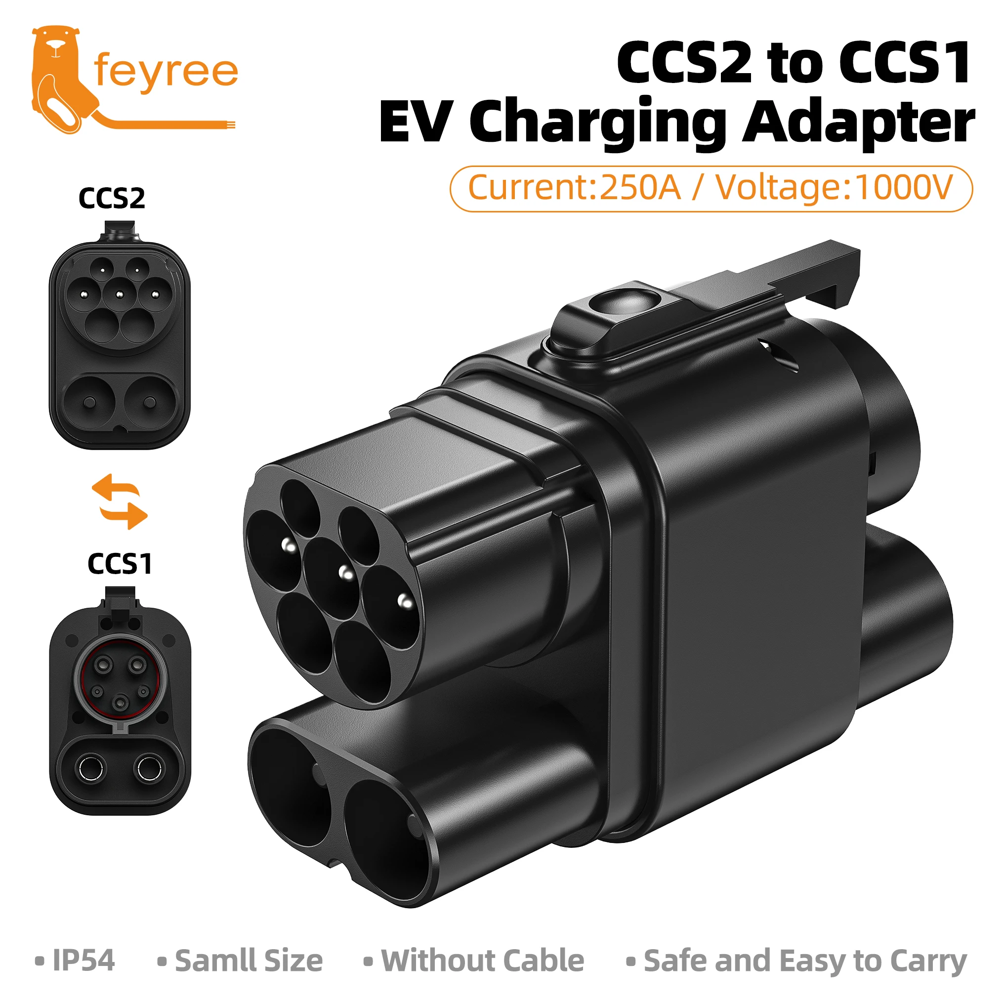 Feyree CCS2 auf CCS1 Adapter DC Schneller EV-Ladeadapter von CCS2 auf CCS1 EV-Ladegerät CCS2 auf CCS1 für Elektrofahrzeug-Ladegerät Image