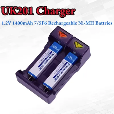 1400mAh 1.2V 7/5F6 Gum Rechargeable Battery Charger Ni-MH Cells for Walkman Portable CD MD Player UK201 Charger