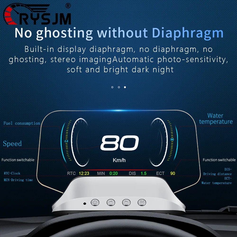 C3 Auto HUD OBD2 GPS Navigation OBD Head Up Display Für HUD Smart Projektor Obd2 Tachometer Bordcomputer sicherheit Alarm Image