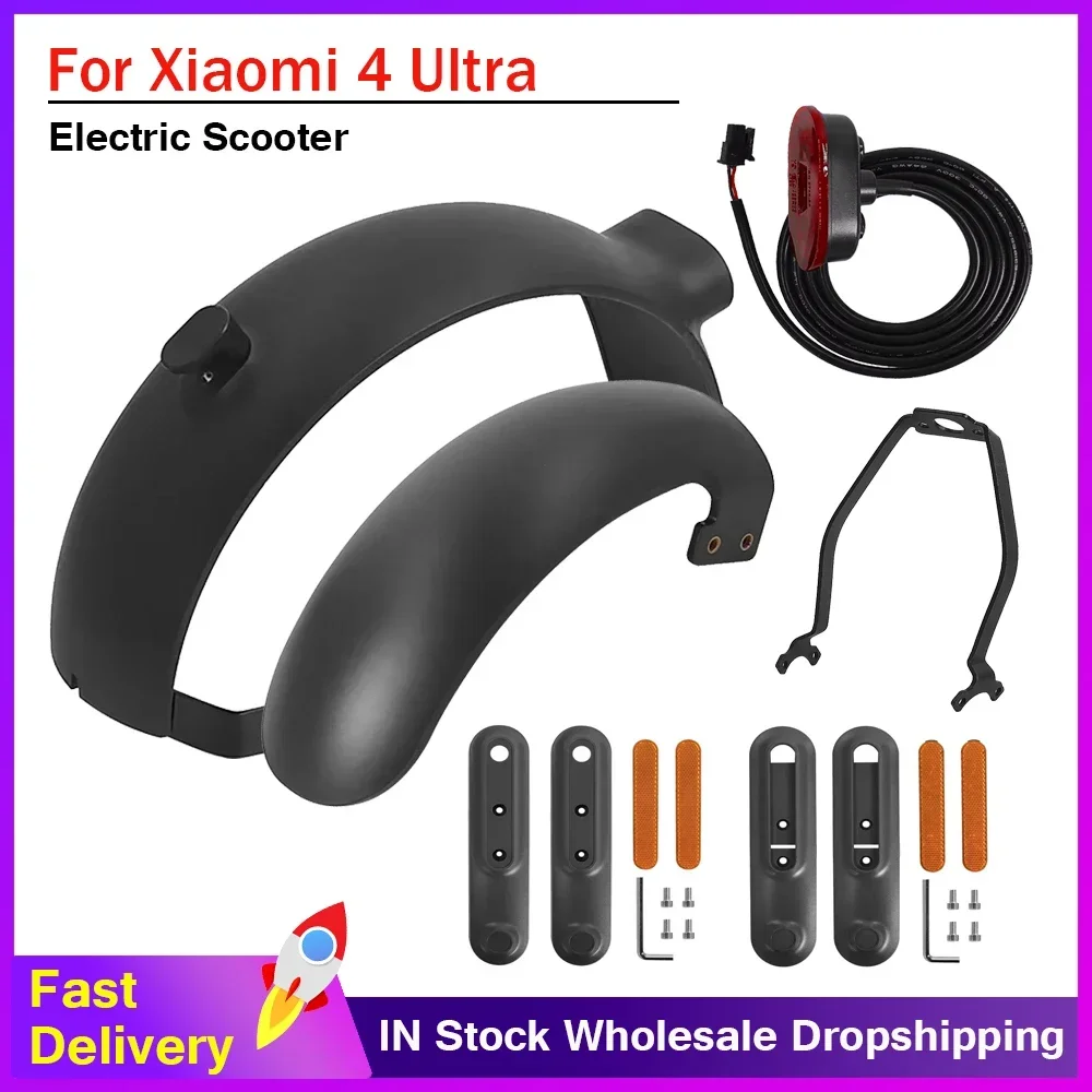 Elektrische Roller Kotflügel Vorne Für Xiaomi 4, Ultra Kotflügel Unterstützung Halterung Rücklicht Mit Reflektierende Streifen Seite Shell Teile Image