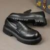 Business Herren Loafer Schwarz Braun Herren Ein Fuß Bequeme rutschfeste High-End-Lederschuhe mit dicken Sohlen Größe 38-46 Herrenschuhe