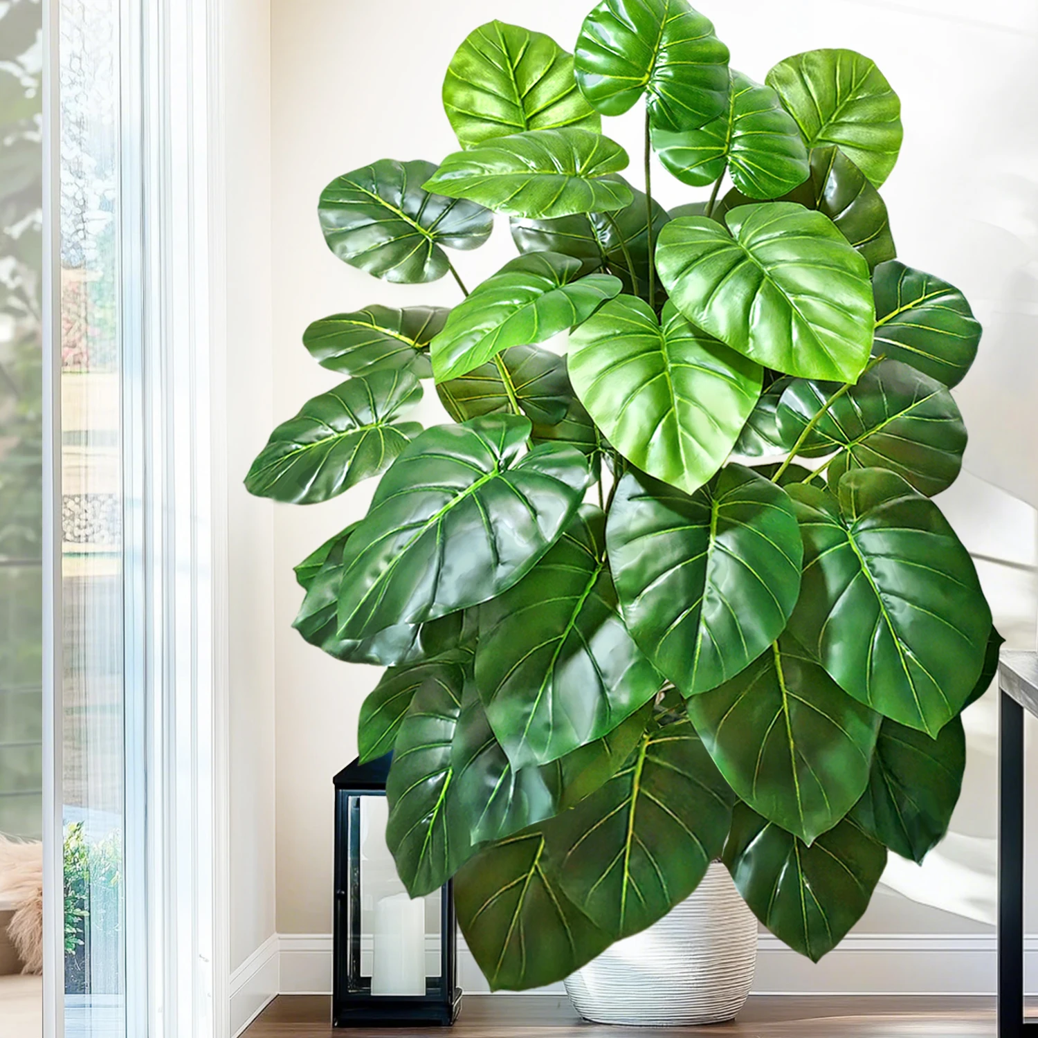 60–135 cm/51,9 Zoll künstlicher Monstera-Pflanztopf aus Kunststoff, Zierfest, geeignet für die Dekoration im Home-Office Image