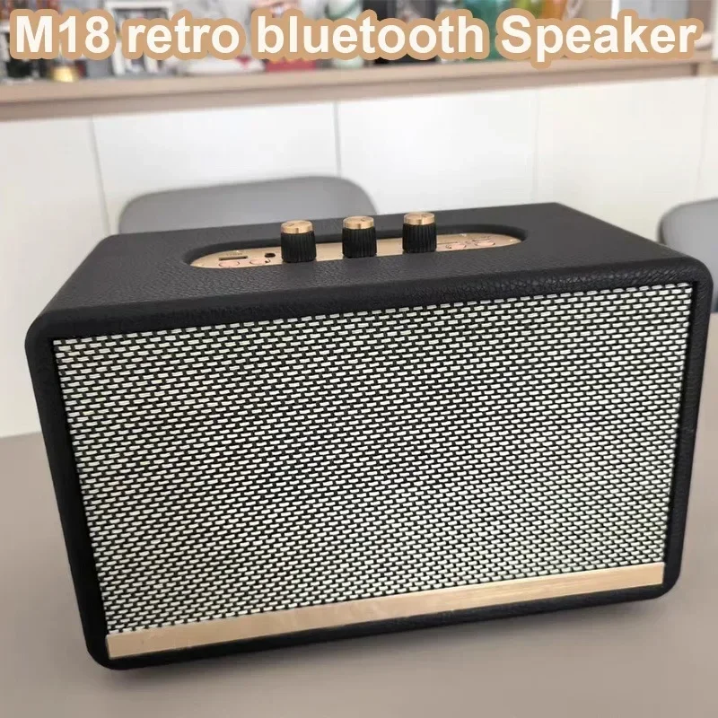 M18 Caixa De Som Bluetooth HIFI haut-parleur Portable rétro Boombox basse réglable HIFI stéréo U disque TF carte Aux lecture caisson De basses