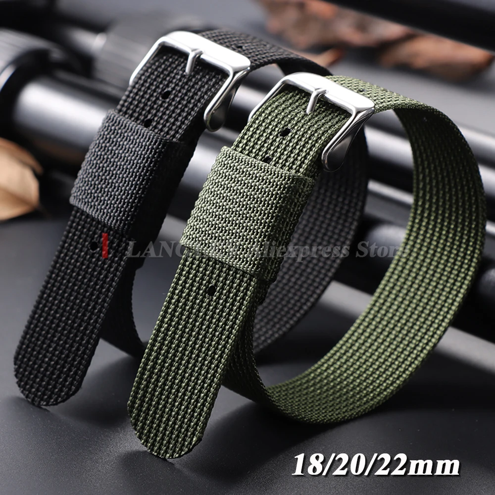 18 mm 20 mm 22 mm Nylon-Uhrenarmband, grün, schwarz, grau, für Omega 007, Militär-Casual-Armband, Sportarmband, Ersatzgürtel