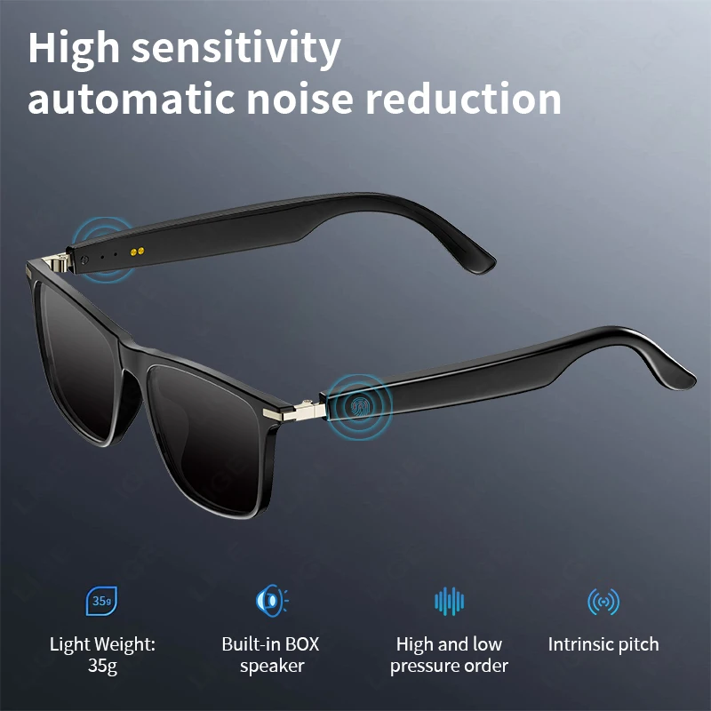 LIGE 2025, neue AI-Smart-Brille, Bluetooth-Anruf-Kopfhörer, UV-Schutzlinsen, verbundener Sprachassistent, Musikwiedergabe, Sonnenbrille Image