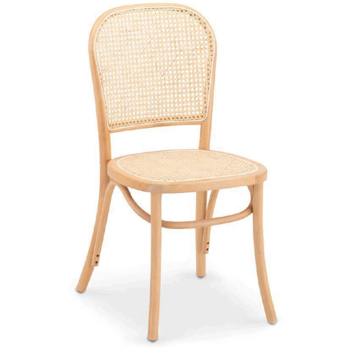 Stuhl Morgan mit natürlichem Buchenholzgestell und wasserdichtem Geflechtsitz für die Gastronomie. Innenmöbel für Bar, Restaurant und Café. Image