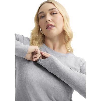 Plus Size Women's Ribbed Crewneck Top by June+Vie in Medium Heather Grey (Size 30/32)