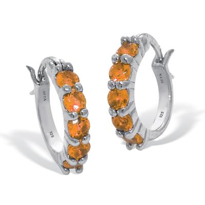 Women's Birthstone Sterling Silver Huggie Hoop Earrings by PalmBeach Jewelry in November (Size OS)
