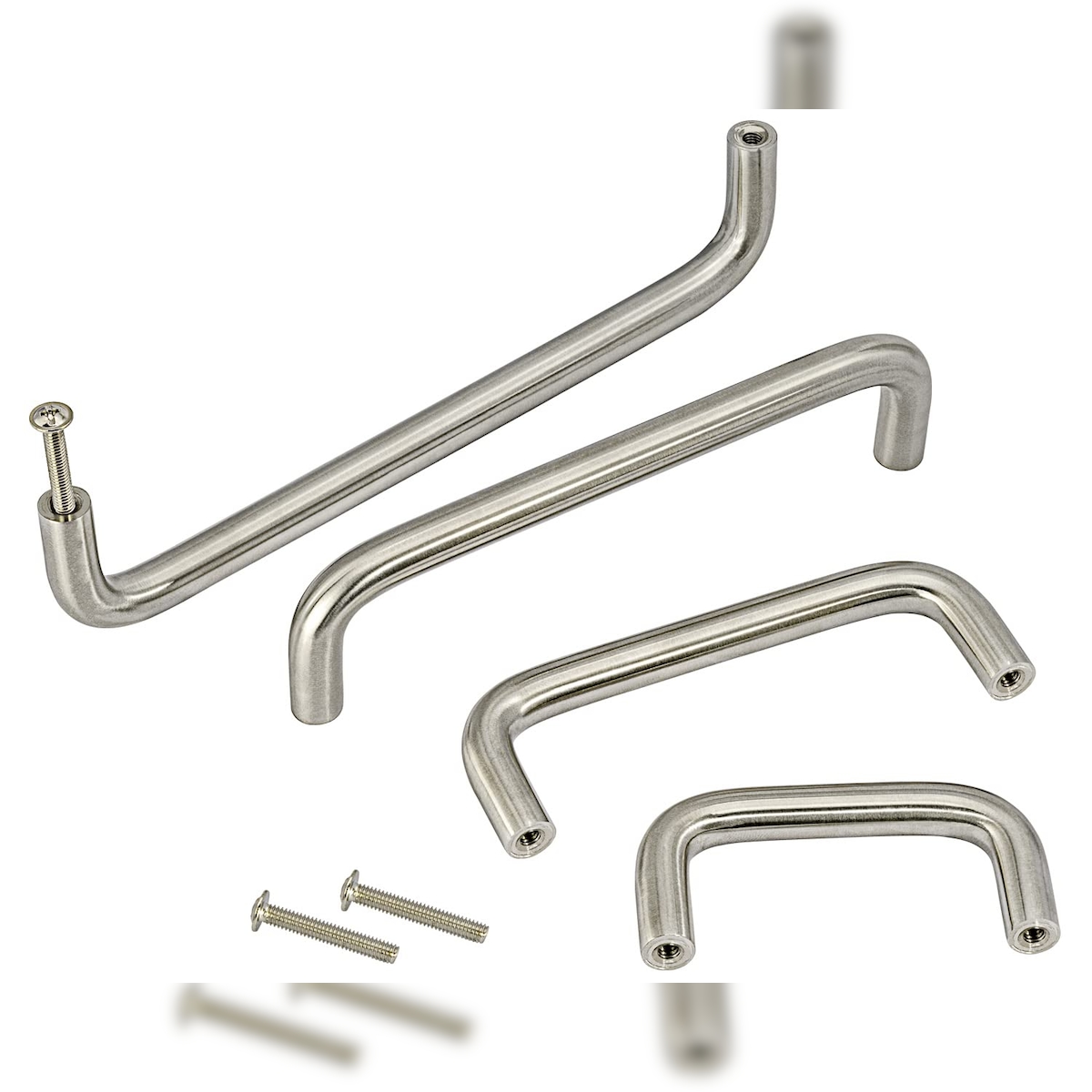 ID Dinkel 5er Set Möbelgriffe Schrankgriffe aus Echt Edelstahl Bügelgriff Griffe Möbel für Schränke 192mm Image