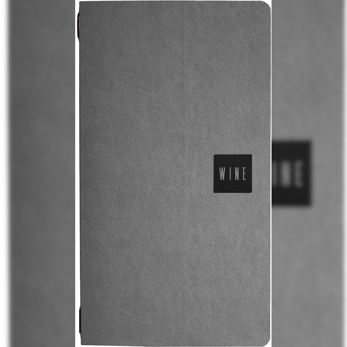 Stil Casa, Set 12 Speisekartenhalter 2/2, Polyurethan, 18x31,6 cm, 3 Innenhüllen, Gummiband, Farbe Grau. Image