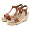 Sandalette LASCANA "Sommerschuh", Damen, Gr. 40, braun, Obermaterial: 100% Lederimitat. Futter: 100% Textilmaterial. Decksohle: 100% Textilmaterial. Laufsohle: 100% Synthetik, unifarben, feminin, Schuhe, Sandale, Sommerschuh mit Keilabsatz VEGAN