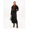 A-Linien-Kleid TOMMY HILFIGER "5X2 RIB FLARE MIDI DRESS LS", Damen, Gr. XL (42), N-Gr, schwarz, Jersey, Obermaterial: 95% Viskose, 5% Elasthan, unifarben, casual, figurbetont wadenlang, U-Boot-Ausschnitt, Langarm, Kleider, in gerippter Struktur und...