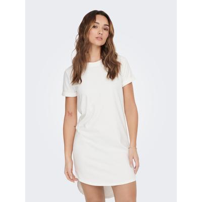 Jerseykleid JDY "JDYIVY S/S DRESS JRS NOOS", Damen, Gr. L (40), N-Gr, rot (cloud dancer), Jersey, Obermaterial: 62% Baumwolle, 38% Polyester, unifarben, modisch, regular fit, Rundhals, Kurzarm, Kleider, Sommerkleid Image