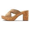 Pantolette LASCANA, Damen, Gr. 38, beige (taupe), Obermaterial: 100% Ziegenleder. Futter: 100% Synthetik. Decksohle: 100% Ziegenleder. Laufsohle: 100% Synthetik, unifarben, Veloursleder, modisch, Schuhe Pantolette, Mule, Sandale, offener Schuh aus...