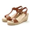 Sandalette LASCANA "Sommerschuh", Damen, Gr. 42, braun, Obermaterial: 100% Lederimitat. Futter: 100% Textilmaterial. Decksohle: 100% Textilmaterial. Laufsohle: 100% Synthetik, unifarben, feminin, Schuhe, Sandale, Sommerschuh mit Keilabsatz VEGAN