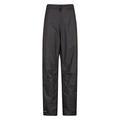 Mountain Warehouse Spray Womens Waterproof Trousers - Mesh Lined Pants, Ripstop Bottoms, Half Zip Side Legs Overtrousers Black 10