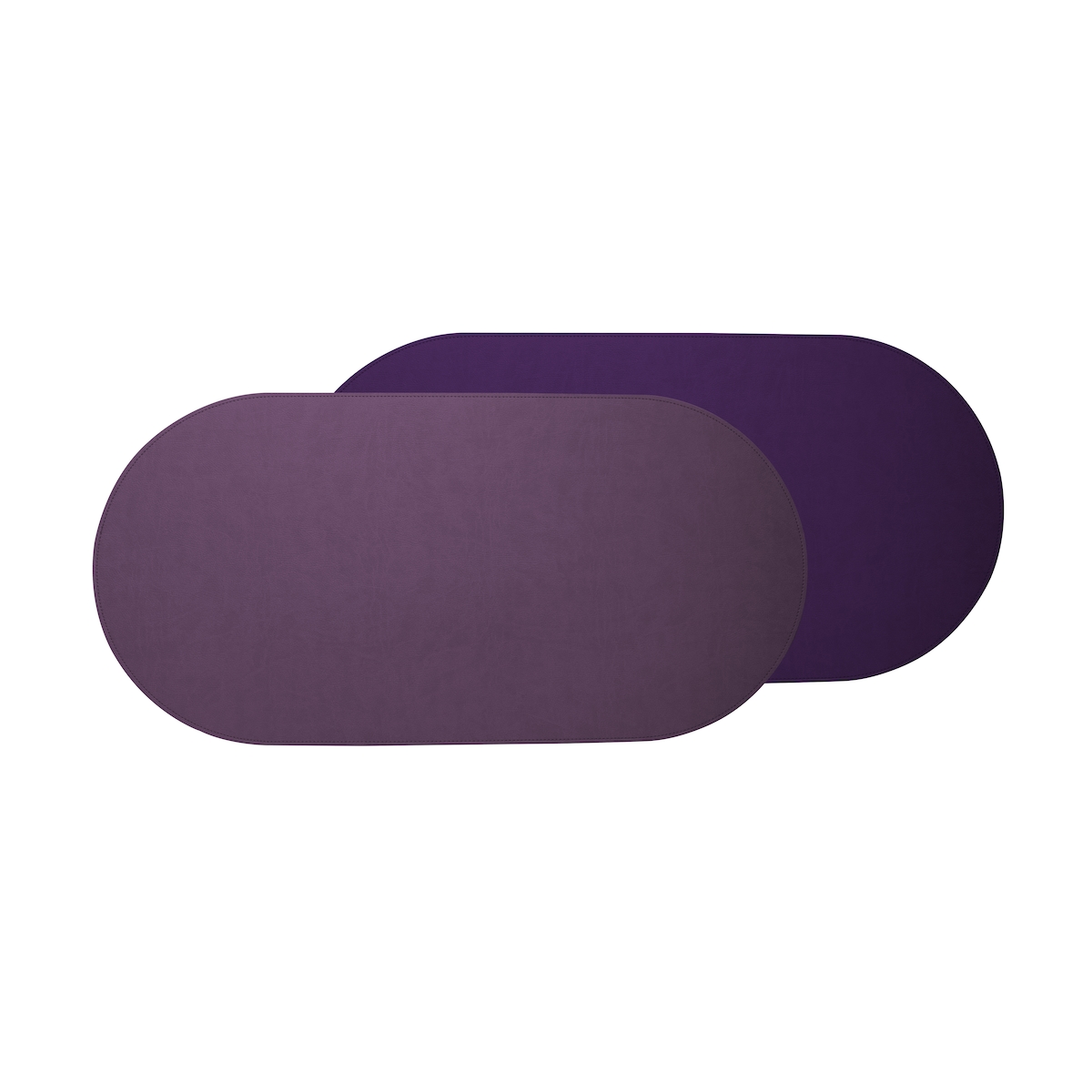 Stil Casa, 12er-Set zweifarbige Tischläufer, genähtes laminiertes Polyurethan, 78xh. 38 cm, Dollar-Finish, lila/violett. Image