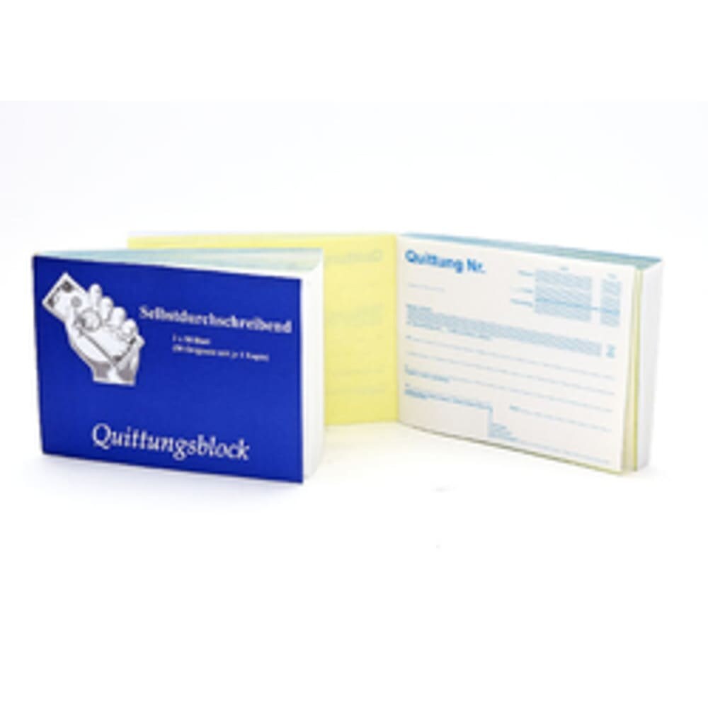 Quittungsblock selbstdurchschreibend 2x50 Blatt DIN A6 Formularbuch Schwarz Weiß 145x105mm Image