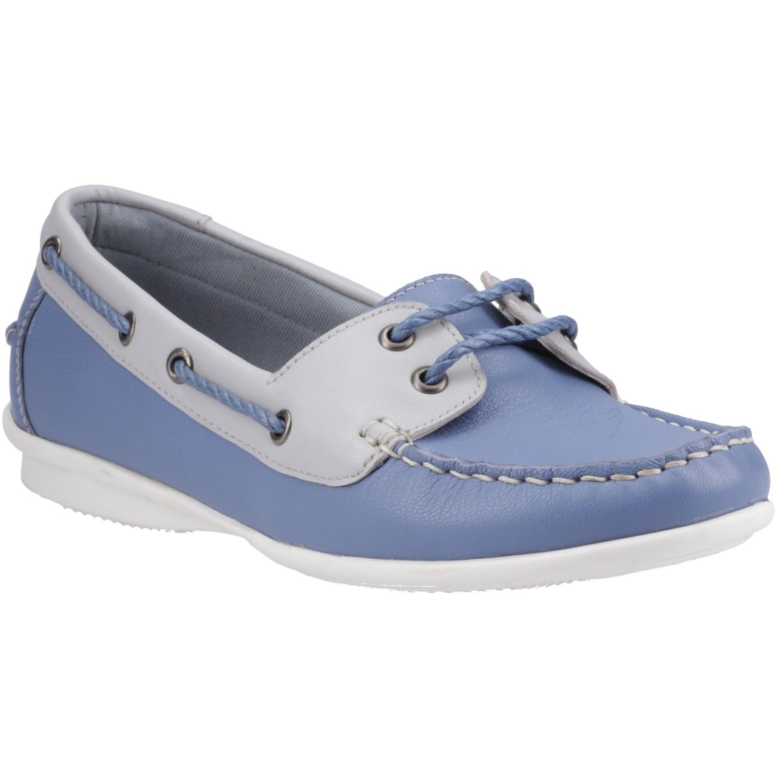 Hush Puppies Irene Leder Damen Blaue Bootsschuhe