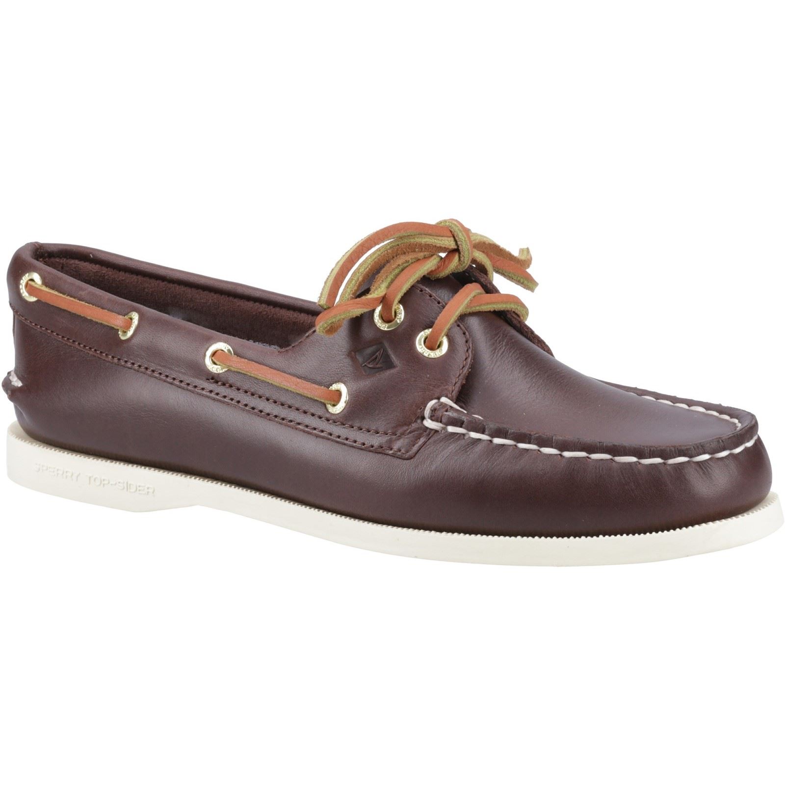 Sperry Authentische 2-Augen-Leder Herren Braune Bootsschuhe