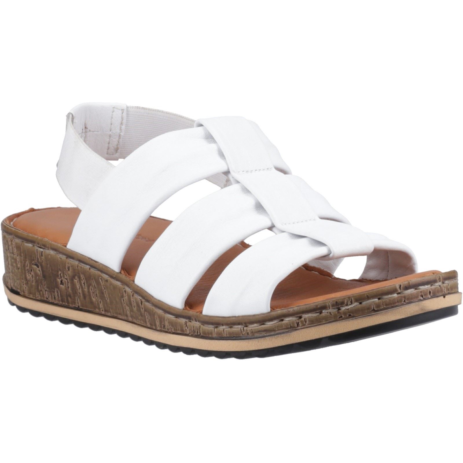Hush Puppies Eden Weite Passform Leder Damen Weiße Sandalen