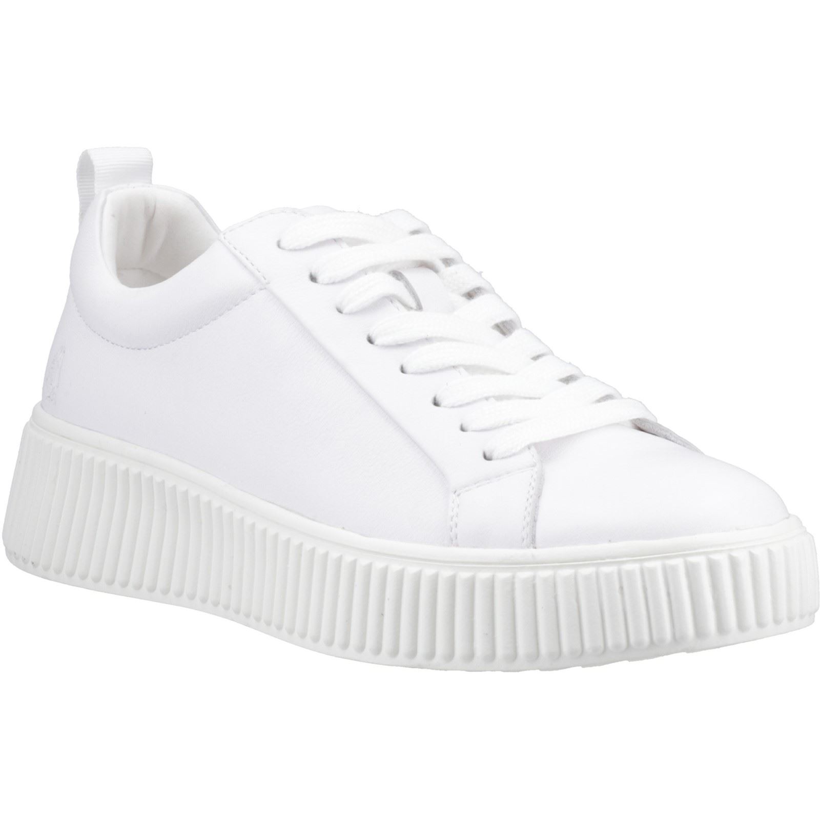 Hush Puppies Harlow Leder Damenschuhe weiße Sneakers