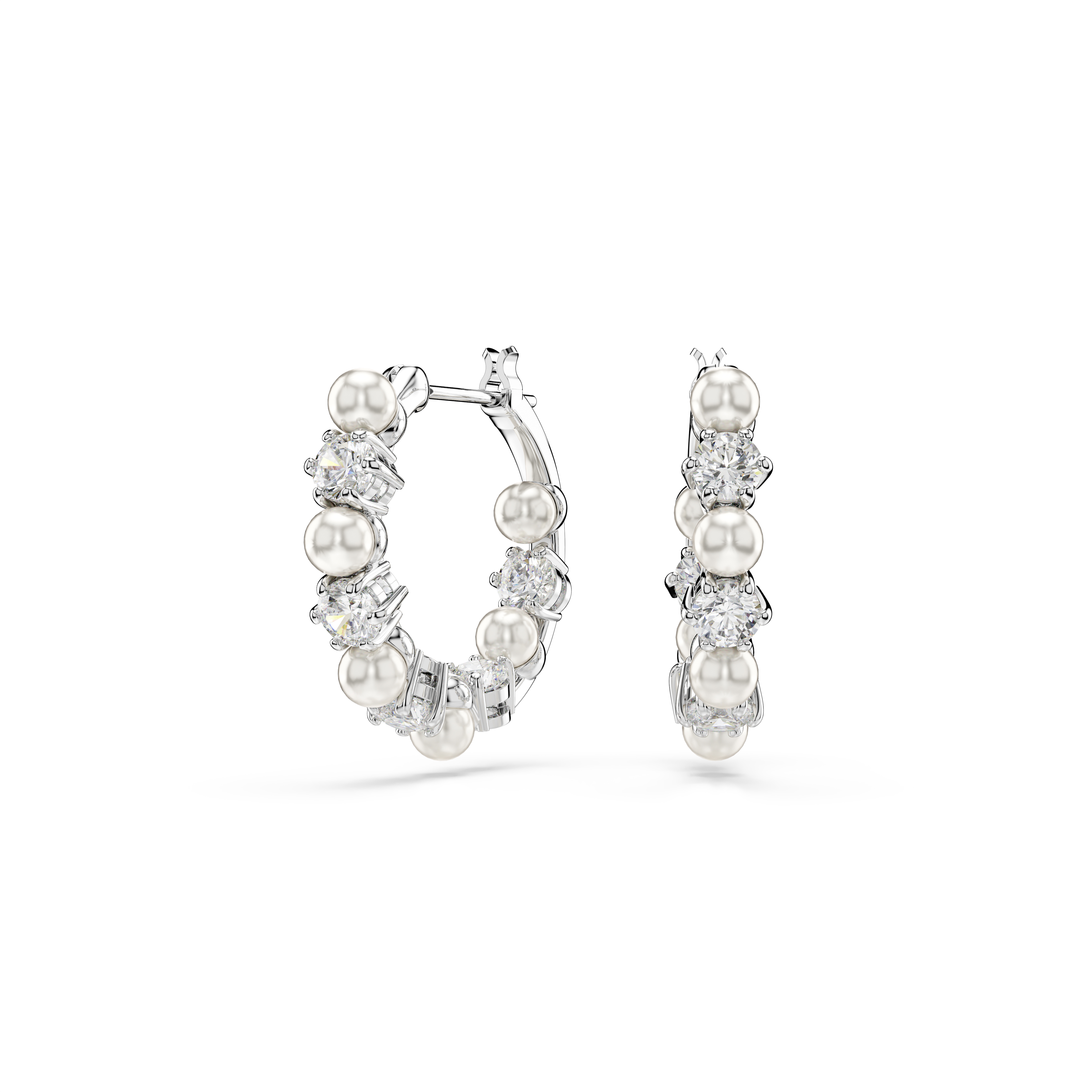 Swarovski 'Matrix Pearl' Damen-Ohrhänger aus Basismetall - Silber 5709256 Image